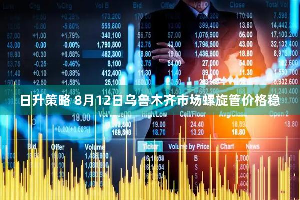日升策略 8月12日乌鲁木齐市场螺旋管价格稳